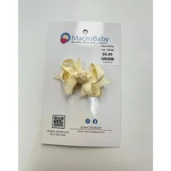 MacroBaby Baby Hair Accessories*- Hair Bow Mini, Cream