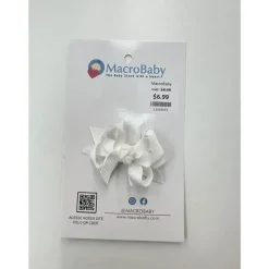 MacroBaby Baby Hair Accessories*- Hair Bow Mini, White