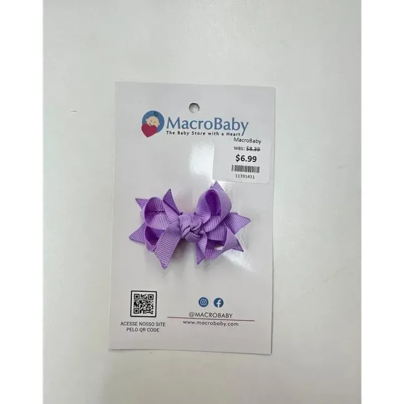 MacroBaby Baby Hair Accessories*- Hair Bow Mini, Purple