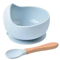 MacroBaby Suction Plates & Bowls|Dishes, Utensils & Food Containers*- 2Pk Baby Bowls With Suction Set With Spoon, Blue