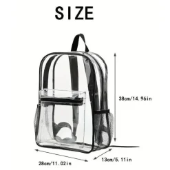 Kids MacroBaby Kids Bags & Backpacks*- Transparent Large Capacity School Backpack, Clear & Black