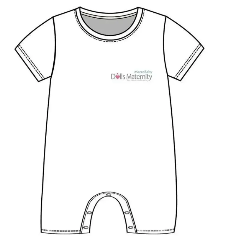 MacroBaby Dolls Accessories|Dolls*Doll's Maternity - White Short Sleeve Baby Romper