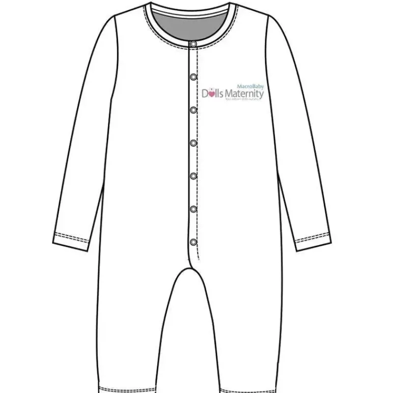 MacroBaby Dolls Accessories|Dolls*Doll's Maternity - White Long Sleeve Baby Romper