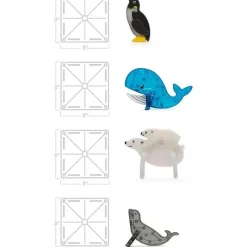 Kids Magnatiles Gift For Kids*- Arctic Animals 25-Piece Magnetic Construction Set