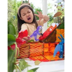Kids Magnatiles Gift For Kids*- Dino World 40-Piece Magnetic Construction Set