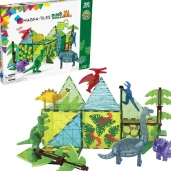 Kids Magnatiles Gift For Kids*- Dino World XL 50-Piece Magnetic Construction Set