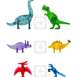 Kids Magnatiles Gift For Kids*- Dino World XL 50-Piece Magnetic Construction Set