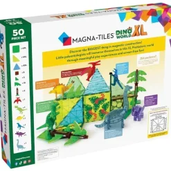 Kids Magnatiles Gift For Kids*- Dino World XL 50-Piece Magnetic Construction Set