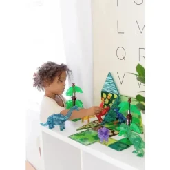 Kids Magnatiles Gift For Kids*- Dino World XL 50-Piece Magnetic Construction Set