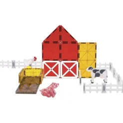 Kids Magnatiles Gift For Kids*- Farm Animals 25-Piece Magnetic Construction Set