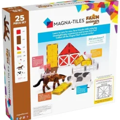 Kids Magnatiles Gift For Kids*- Farm Animals 25-Piece Magnetic Construction Set