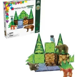 Kids Magnatiles Gift For Kids*- Forest Animals 25-Piece Magnetic Construction Set