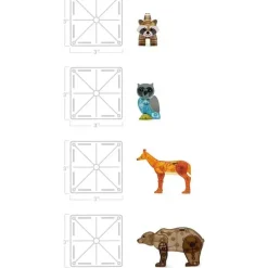 Kids Magnatiles Gift For Kids*- Forest Animals 25-Piece Magnetic Construction Set