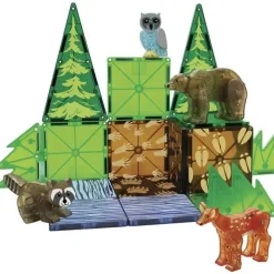 Kids Magnatiles Gift For Kids*- Forest Animals 25-Piece Magnetic Construction Set