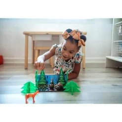 Kids Magnatiles Gift For Kids*- Forest Animals 25-Piece Magnetic Construction Set