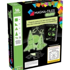 Kids Magnatiles Gift For Kids*- Glow 16-Piece Magnetic Construction Set