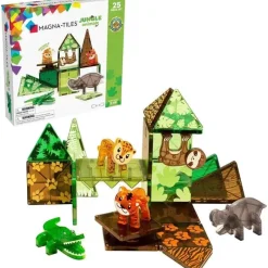 Kids Magnatiles Gift For Kids*- Jungle Animals 25-Piece Magnetic Construction Set