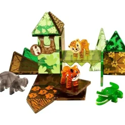 Kids Magnatiles Gift For Kids*- Jungle Animals 25-Piece Magnetic Construction Set