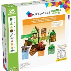 Kids Magnatiles Gift For Kids*- Jungle Animals 25-Piece Magnetic Construction Set