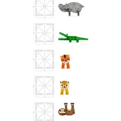 Kids Magnatiles Gift For Kids*- Jungle Animals 25-Piece Magnetic Construction Set