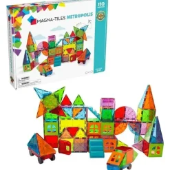 Kids Magnatiles Gift For Kids*- Metropolis 110-Piece Magnetic Construction Set