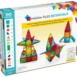 Kids Magnatiles Gift For Kids*- Metropolis 110-Piece Magnetic Construction Set