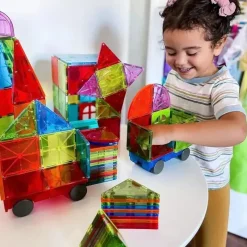 Kids Magnatiles Gift For Kids*- Metropolis 110-Piece Magnetic Construction Set
