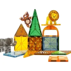 Kids Magnatiles Gift For Kids*- Safari Animals 25-Piece Magnetic Construction Set