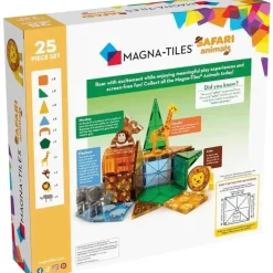 Kids Magnatiles Gift For Kids*- Safari Animals 25-Piece Magnetic Construction Set