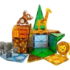 Kids Magnatiles Gift For Kids*- Safari Animals 25-Piece Magnetic Construction Set