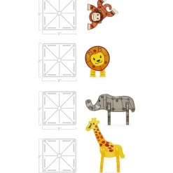 Kids Magnatiles Gift For Kids*- Safari Animals 25-Piece Magnetic Construction Set