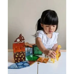 Kids Magnatiles Gift For Kids*- Safari Animals 25-Piece Magnetic Construction Set