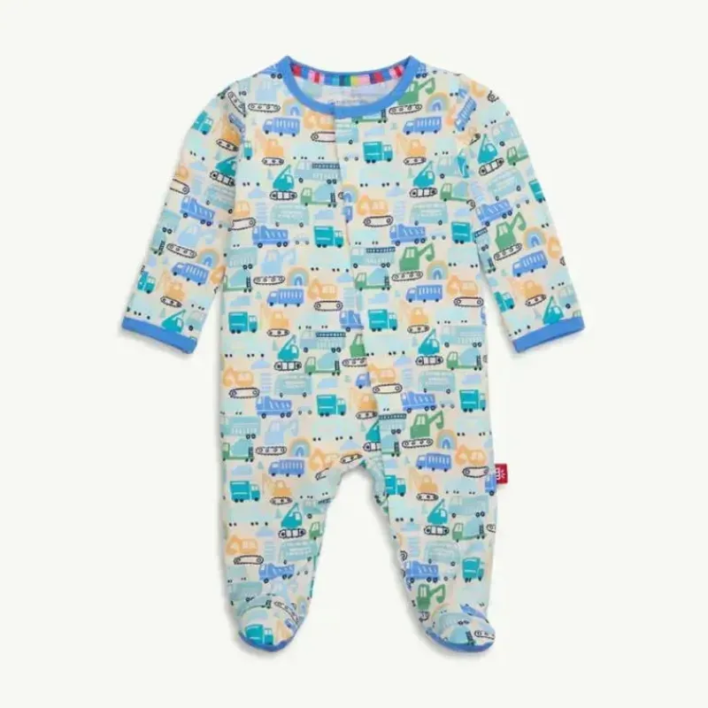 Magnetic Me Baby Sleepwear*Magnificent Baby - As Truck Would Have It Bamboo Footie