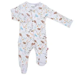 Magnificent Baby Organic|Baby Sleepwear*- Baby Girl Best Fur-End Modal Magnetic Ruffle Footie