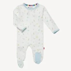 Magnetic Me Baby Sleepwear*Magnificent Baby - Blue Little Bitty Pretty One Bamboo Footie