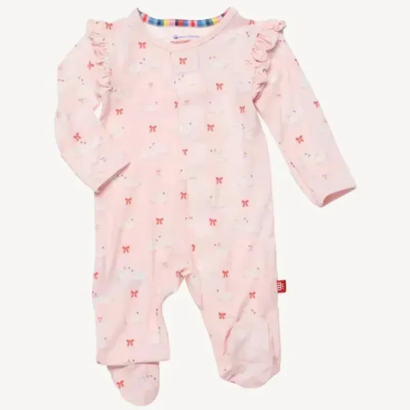 Magnetic Me Baby Sleepwear*Magnificent Baby - Swan Of A Kind Bamboo Footie