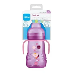 Mam Straw, Sippy & Training Cups|Dishes, Utensils & Food Containers*- Girl Trainer Cup 8Oz, Pink, 4M+
