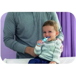 Mam Oral & Nasal Care*3+ Months Massaging Baby Toothbrush, Gum Cleaner and Massager - Blue