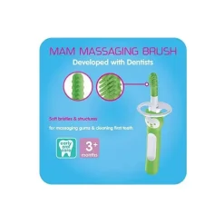 Mam Oral & Nasal Care*3+ Months Massaging Baby Toothbrush, Gum Cleaner and Massager - Pink