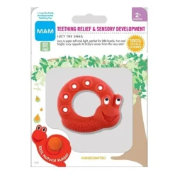 Mam Rattles & Teethers|Toys For 0-12 Months*Friends, Lucy The Snail, Red, 2+ Months, Red