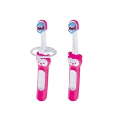Mam Oral & Nasal Care*Learn to Brush Baby Toothbrush Set 5+M - Pink