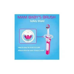 Mam Oral & Nasal Care*Learn to Brush Baby Toothbrush Set 5+M - Pink