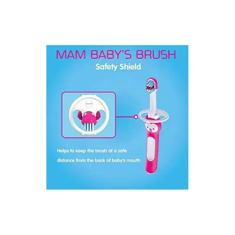 Mam Oral & Nasal Care*Learn to Brush Baby Toothbrush Set 5+M - Pink