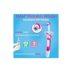 Mam Oral & Nasal Care*Learn to Brush Baby Toothbrush Set 5+M - Blue