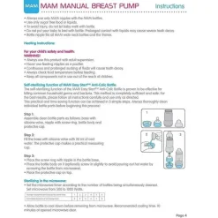 Mam Breast Pumps*Manual Breast Pump, Portable Breast Pump With Easy Start Anti-Colic Baby Bottle, Includes 2 Bottle Nipples, Unisex