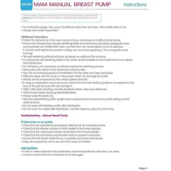 Mam Breast Pumps*Manual Breast Pump, Portable Breast Pump With Easy Start Anti-Colic Baby Bottle, Includes 2 Bottle Nipples, Unisex