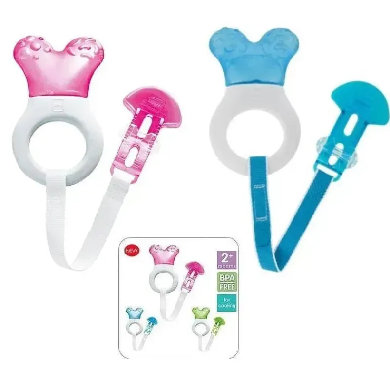 Mam Rattles & Teethers|Toys For 0-12 Months*Mini Cooler Teether With Clip Assorted Pink/Blue/Green