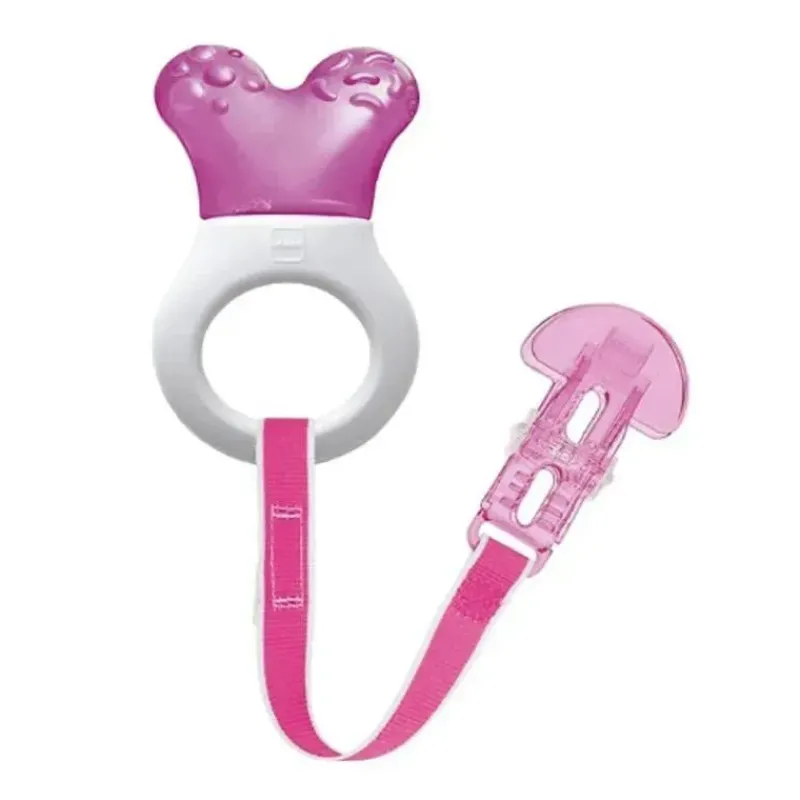 Mam Rattles & Teethers|Toys For 0-12 Months*Mini Cooler Teether With Clip Assorted Pink/Blue/Green