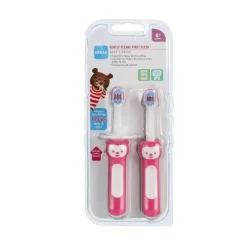 Mam Oral & Nasal Care*2-Pack 6+ Months Baby Toothbrush - Pink