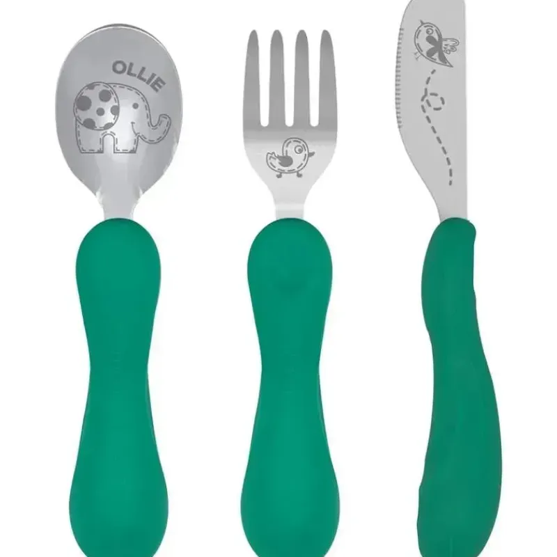 Marcus u0026 Marcus Utensils & Accessories|Dishes, Utensils & Food Containers*Marcus & Marcus - Game Anatomical Spoon Fork and Knife Elephant 3pcs